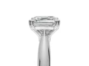 Princess Cut Tapered Solitaire Engagement Ring Setting | Double Claw Prongs | Sterling Silver