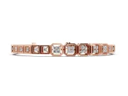 Round Diamond Tennis Bracelet Set in Rose gold with Milgrain Bezel Setting