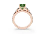 Princess Cut Engagement Ring Setting for a Fancy Green Lab-Grown Diamond | Rose Gold - Design NV-24645