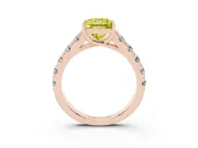 Princess Cut Engagement Ring Setting for a Fancy Yellow Lab-Grown Diamond | Rose Gold - Design NV-24643