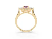 Emerald Cut Engagement Ring Setting for a Fancy Pink Lab-Grown Diamond | Yellow Gold - Design NV-24790