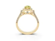 Marquise Halo Engagement Ring Setting for a Fancy Yellow Lab-Grown Diamond | Pavé Panel Shoulders | Yellow Gold