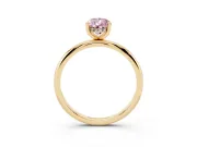 Pear-Shaped Hidden Halo Engagement Ring Setting for a Fancy Pink Lab-Grown Diamond | Plain Band | Yellow Gold