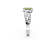 Emerald Cut Bypass Solitaire Engagement Ring Setting for a Fancy Yellow Lab-Grown Diamond | Sterling Silver
