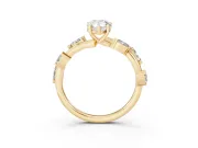 Pear-Shaped Twisted Vine Engagement Ring Setting | Marquise Side Stones | Yellow Gold