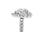 Heart-Shaped Pave Halo Engagement Ring Setting | Pave Band | Sterling Silver