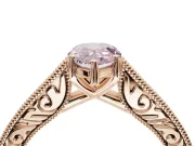 Pear-Shaped Vintage Engagement Ring Setting for a Fancy Pink Lab-Grown Diamond | Rose Gold - Design NV-24644