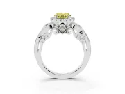 Oval Halo Engagement Ring Setting for a Fancy Yellow Lab-Grown Diamond | Sterling Silver - Design NV-24754
