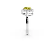 Heart-Shaped Halo Engagement Ring Setting for a Fancy Yellow Lab-Grown Diamond | Sterling Silver - Design NV-24719