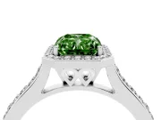 Radiant Cut Halo Engagement Ring Setting for a Fancy Green Lab-Grown Diamond | Sterling Silver - Design NV-24729