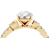 Pear-Shaped Leaf Pavé Engagement Ring Setting | Leaf Motif Shoulders | Yellow Gold