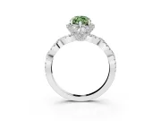 Marquise Halo Engagement Ring Setting for a Fancy Green Lab-Grown Diamond | Sterling Silver - Design NV-24725
