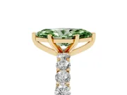 Marquise Shared Prong Engagement Ring Setting for a Fancy Green Lab-Grown Diamond | Yellow Gold