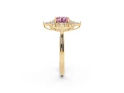 Round Engagement Ring Setting for a Fancy Pink Lab-Grown Diamond | Yellow Gold - Design NV-24790