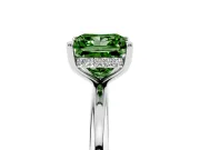 Princess Cut Hidden Halo Ring Setting for a Fancy Green Lab-Grown Diamond | Platinum