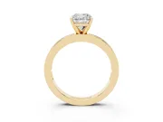 Cushion Cut Channel Set Engagement Ring Setting | Baguette Side Stones | Yellow Gold