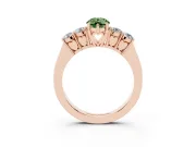 Pear-Shaped 5 Stone Engagement Ring Setting for a Fancy Green Lab-Grown Diamond | Rose Gold