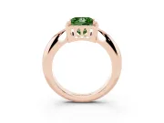 Fancy Green Princess Cut Diamond Halo Engagement Ring Set in Rose gold with Plain Split Shank and Prong Setting