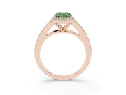 Oval Split Shank Halo Engagement Ring Setting for a Fancy Green Lab-Grown Diamond | Rose Gold
