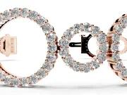 Round Lab-Grown Diamond Pavé Circle Link Bracelet | Large and Small Circles | Rose Gold