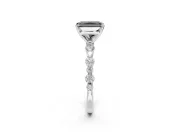 Radiant Cut Pavé Engagement Ring Setting for a Black Center | Alternating Accents | Platinum