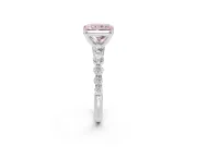 Radiant Cut Graduated Side Stone Engagement Ring Setting for a Fancy Pink Lab-Grown Diamond | Platinum