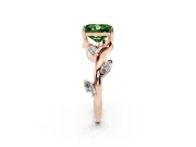 Radiant Cut Twisted Vine Engagement Ring Setting for a Fancy Green Lab-Grown Diamond | Rose Gold