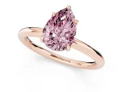 Pear-Shaped Hidden Halo Ring Setting for a Fancy Pink Lab-Grown Diamond | Rose Gold