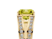 Asscher Cut Split Shank Pavé Engagement Ring Setting for a Fancy Yellow Lab-Grown Diamond | Yellow Gold