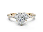 Heart-Shaped Hidden Halo Engagement Ring Setting | Yellow Gold