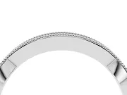 Round Diamond Channel Contour Band Set in Platinum with Milgrain Edges