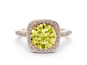 Round Halo Engagement Ring Setting for a Fancy Yellow Lab-Grown Diamond | Rose Gold - Design NV-24729