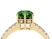 Radiant Cut Engagement Ring Setting for a Fancy Green Lab-Grown Diamond | Yellow Gold - Design NV-24649