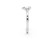 Pear Cut Diamond Solitaire Ring Set in Silver with Prong Setting and Classic Band