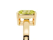Emerald Cut Solitaire Engagement Ring Setting for a Fancy Yellow Lab-Grown Diamond | Flat Tab Prongs | Yellow Gold