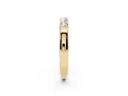 Round Lab-Grown Diamond Five-Stone Wedding Band | Rounded Profile | Yellow Gold
