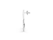 Marquise and Round Lab-Grown Diamond Floral Drop Earrings | Graduated Bar Top | White Gold