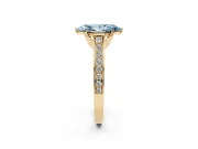 Marquise Graduated Pavé Engagement Ring Setting for a Fancy Blue Lab-Grown Diamond | Yellow Gold