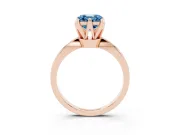 Fancy Blue Asscher Cut Diamond Solitaire Engagement Ring Set in Rose gold with Slim Tapered Solitaire Band