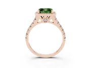 Asscher Cut Accented Halo Engagement Ring Setting for a Fancy Green Lab-Grown Diamond | Rose Gold