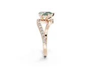 Pear-Shaped Bypass Pavé Engagement Ring Setting for a Fancy Green Lab-Grown Diamond | Rose Gold