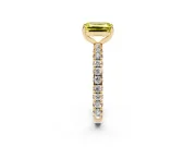 Emerald Cut Pavé Solitaire Engagement Ring Setting for a Fancy Yellow Lab-Grown Diamond | Yellow Gold