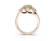 Heart-Shaped Three Stone Engagement Ring Setting for a Fancy Yellow Lab-Grown Diamond | Tapered Band | Rose Gold