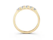 Round Diamond Channel Half Eternity Band Set in Yellow gold with Shared Prongs