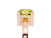 Princess Cut Solitaire Engagement Ring Setting for a Fancy Yellow Lab-Grown Diamond | Flat Tab Prongs | Rose Gold