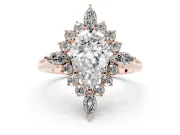 Pear-Shaped Cluster Halo Engagement Ring Setting | Rose Gold