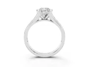 Cushion Cut Half Bezel Solitaire Engagement Ring Setting | Graduated Channel Band | Platinum