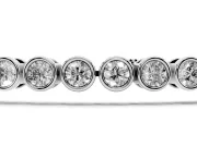 Round Lab-Grown Diamond Bezel Tennis Bracelet | Uniform Stones | Sterling Silver