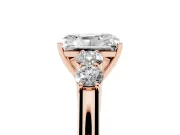 Radiant Cut Close Set Five Stone Engagement Ring Setting | Rose Gold