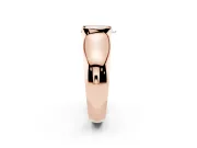 Pear-Shaped Half Bezel Solitaire Engagement Ring Setting | Wide Band | Rose Gold